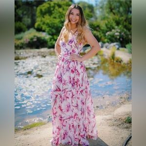 Pink/Purple Floral Maxi Dress
